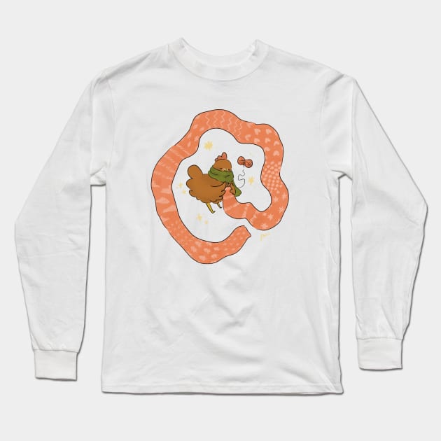 Knitting Chook Long Sleeve T-Shirt by Angry seagull noises